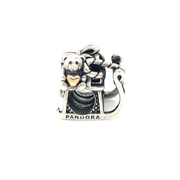 Pandora Two-Tone Bear Sleigh Charm - Picture 1 of 3